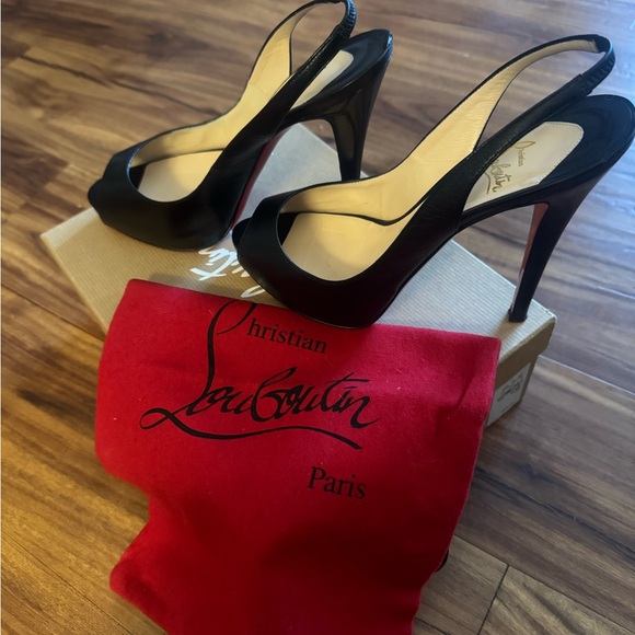 Christian Louboutin N Prive 120 Kid/Cuoio heel/toe (Neiman Marcus) - Picture 1 of 16